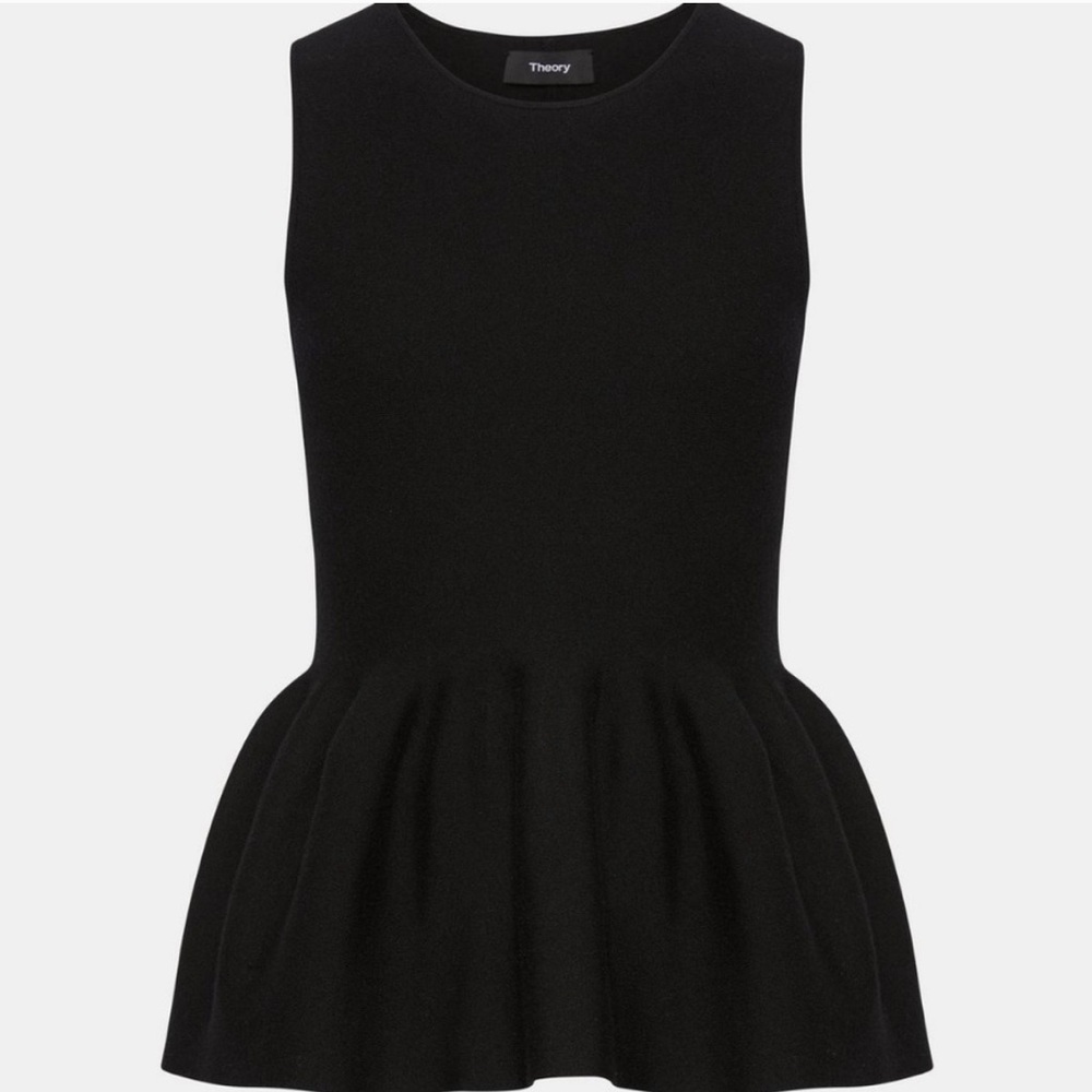Theory Wool-blend peplum top